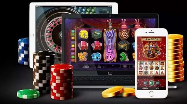 Various devices including Android phone and tablet showing 888jili website
